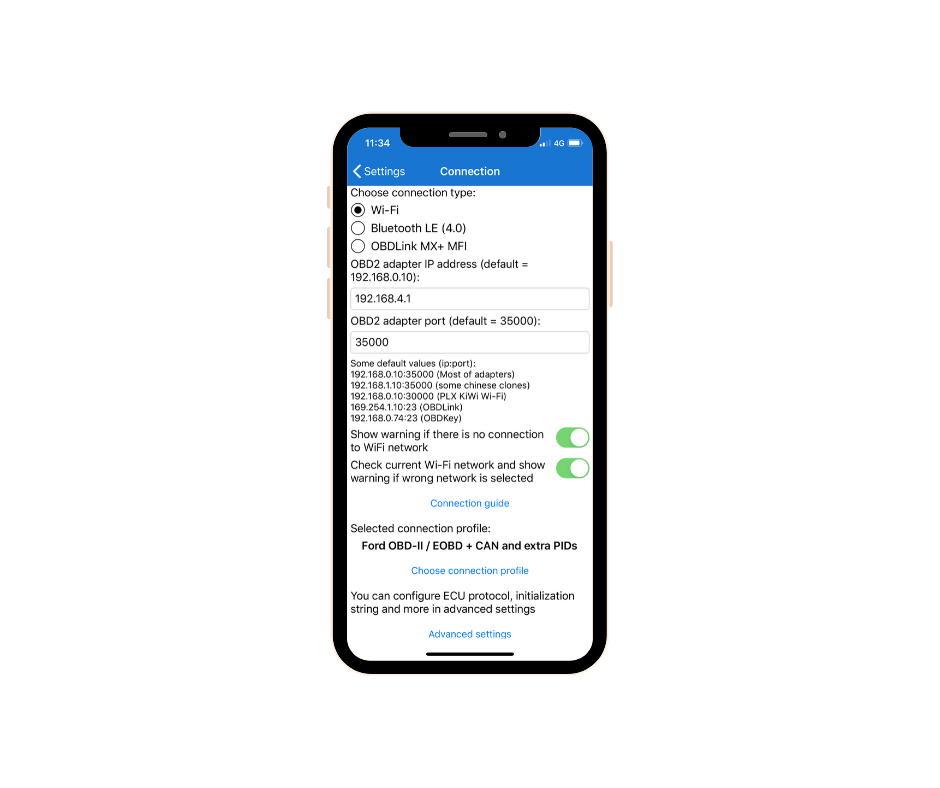 A visual explanation of how to connect an AutoPi device with the mobile app