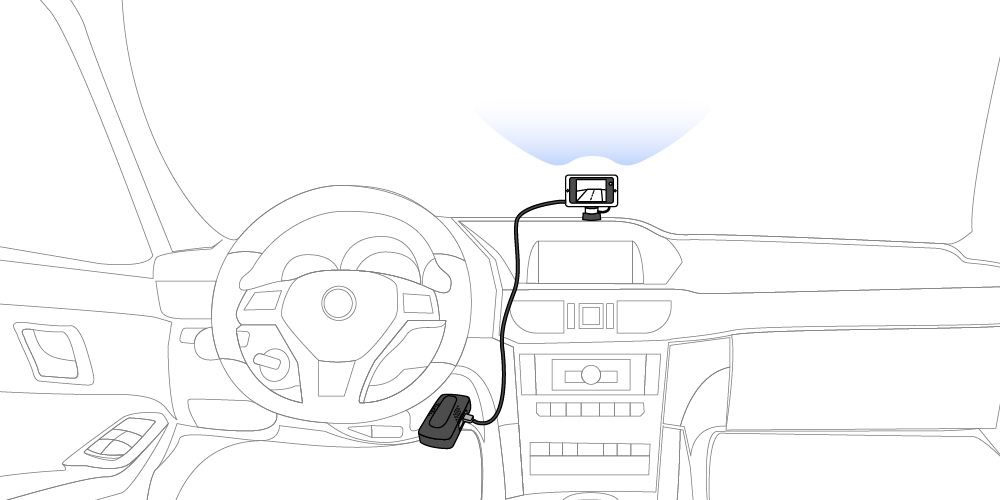 An external camera in the vehicle connected to autopi to work as video evidence recording