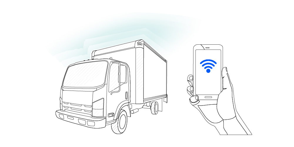 In/car mobile hotspot A person using in/car mobile hotspot on the smartphone