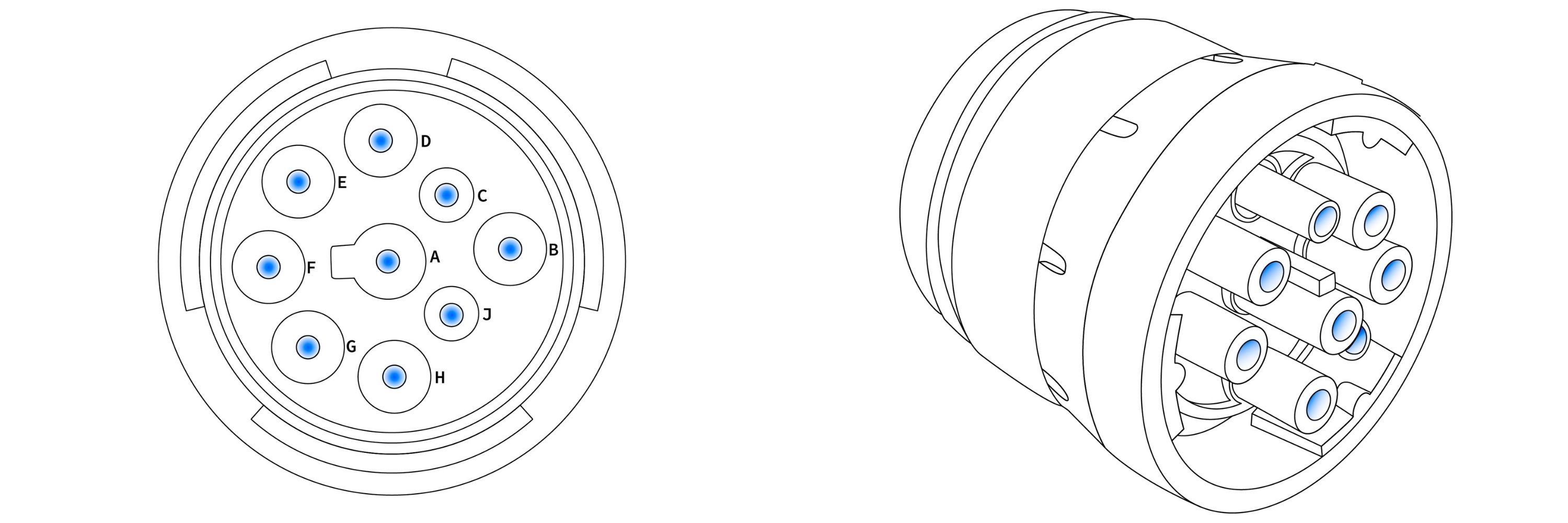 J1939 connector An illustration of how j1939 connector looks like