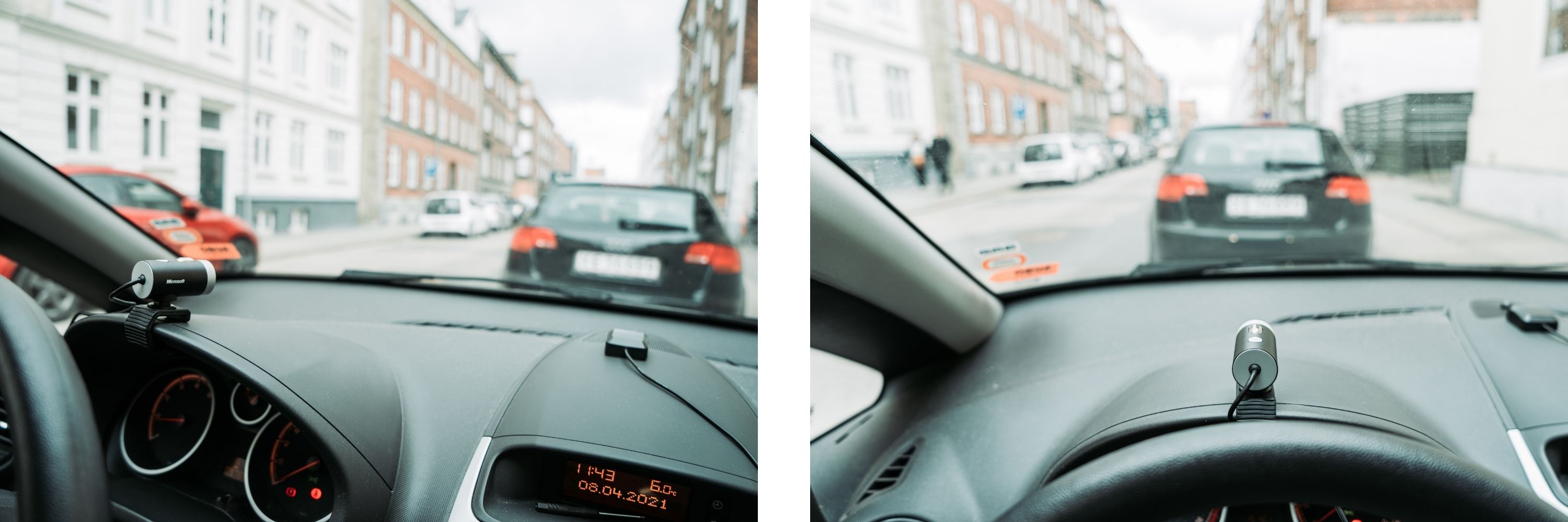 an illustration of our web camera setup in a car
