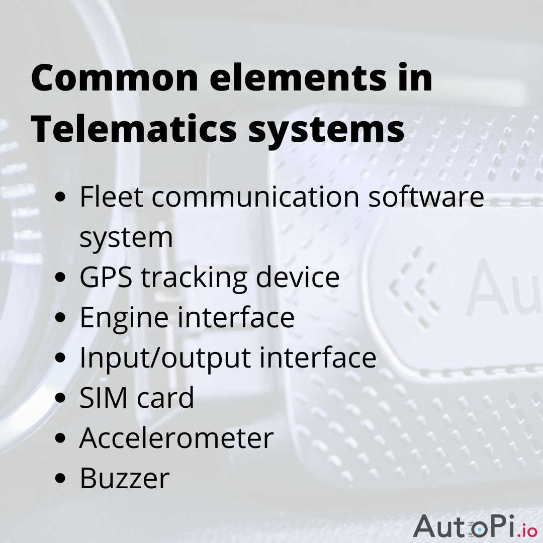 Elements in Telematics systems