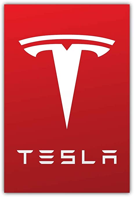 Tesla logo in red