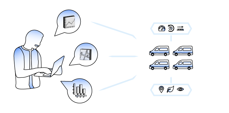 Fleet managers utilize the data from graphs to optimize fleet performance