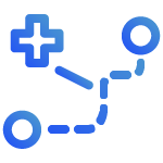 Route with location marks