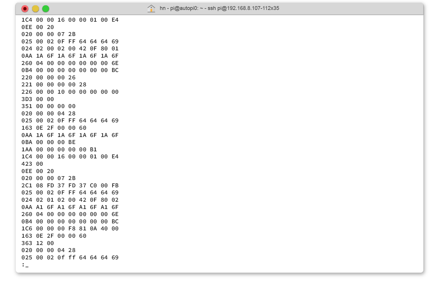 34 lines of CAN data with the use of AutoPi TMU device