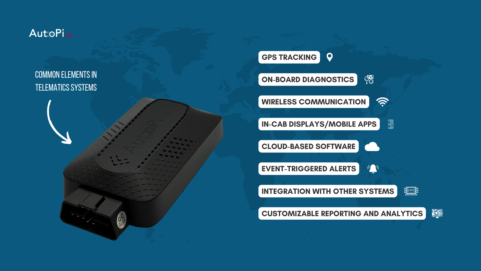 List of elements found in telematics devices