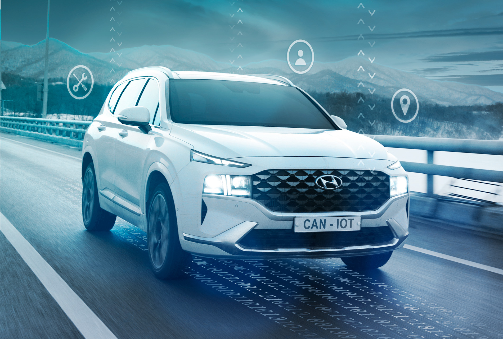Car that is driving and generating CAN data