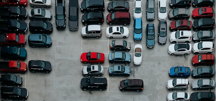 Parked cars in a parking lot