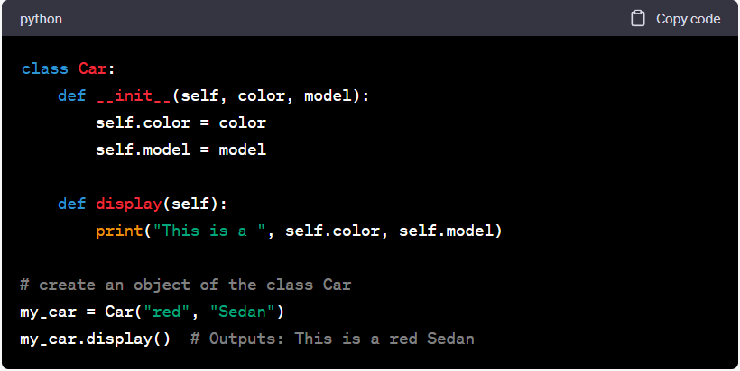 example of a class in pyhton
