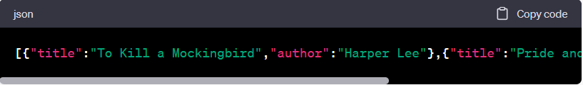 how it looks before JSON formatting