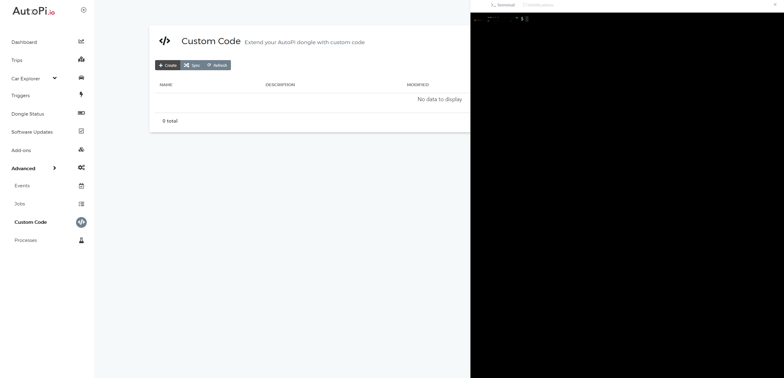 AutoPi.io - How to use the built in terminal
